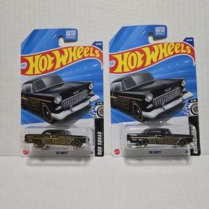 Set of 2 55 Chevy Bel Air Hot Wheels 1955 Chevrolet Belair Car HotWheels NEW